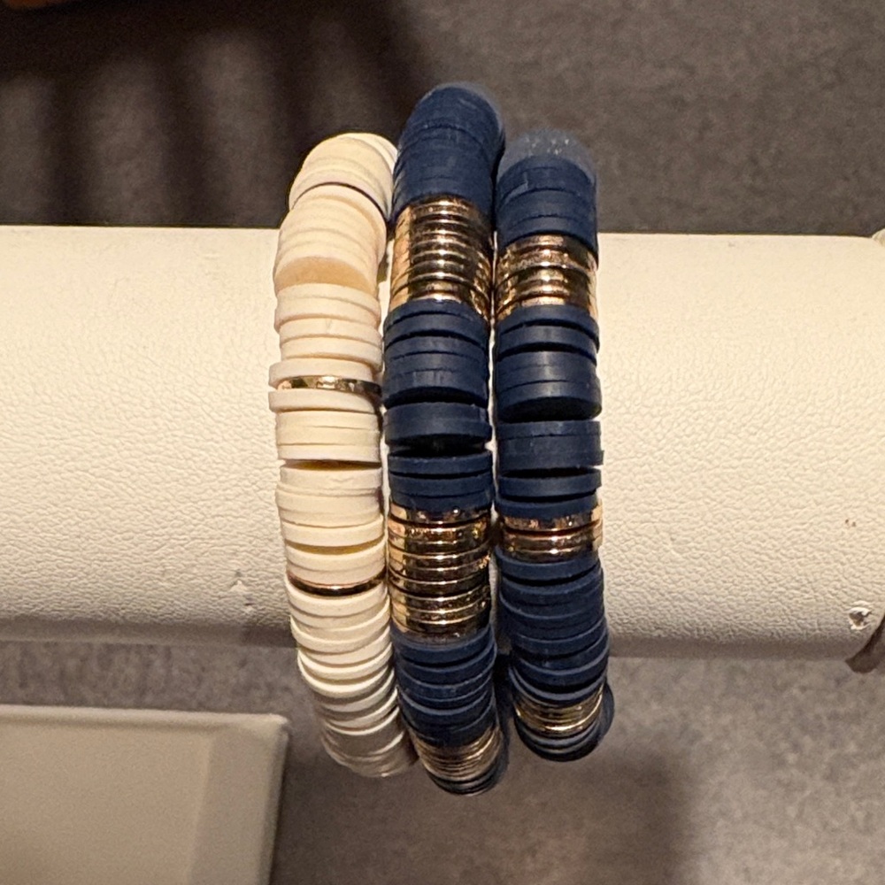 Chic Navy and Cream Bracelet Duo